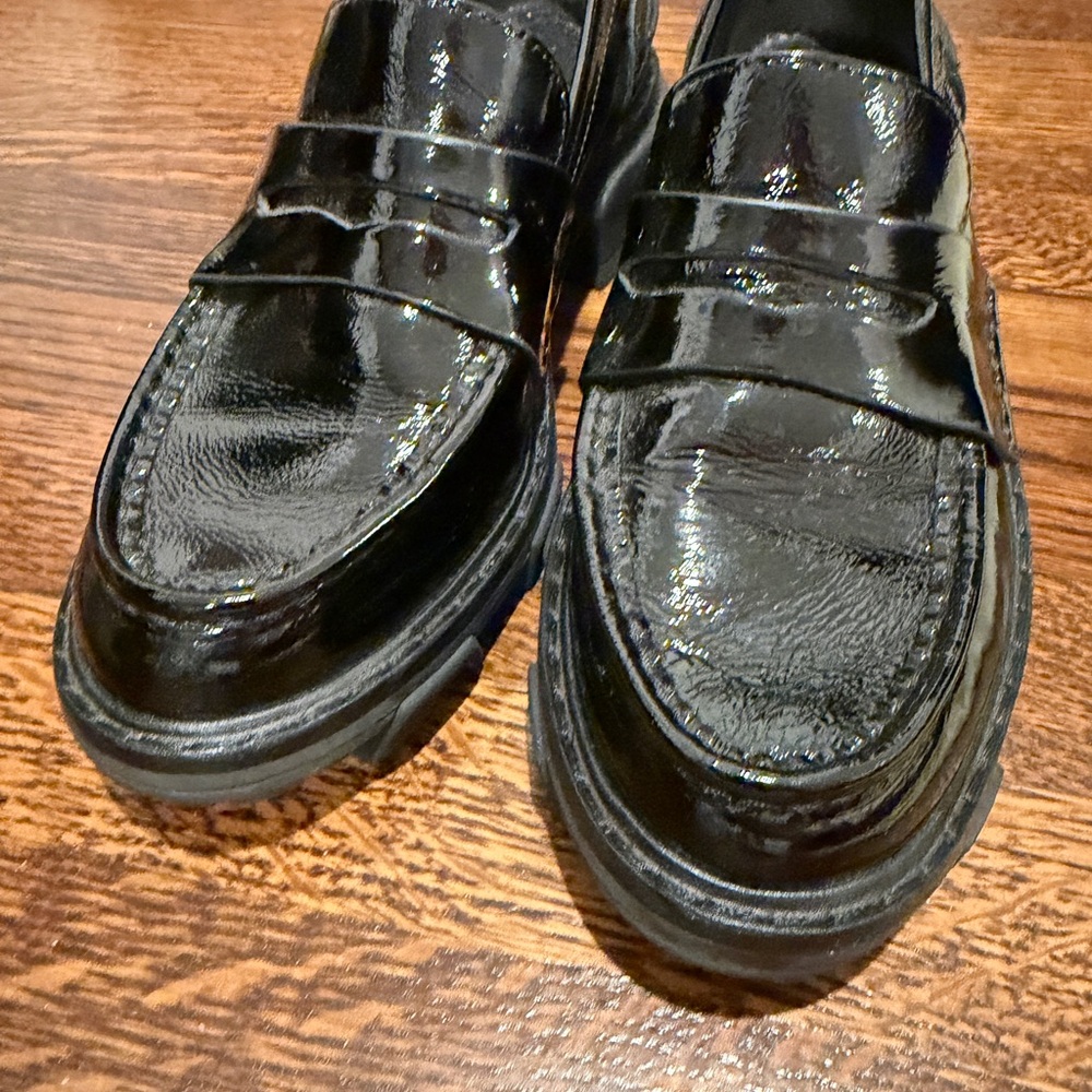 Rag and Bone Quinn Patent Platform Leather Loafers - Picture 3 of 6